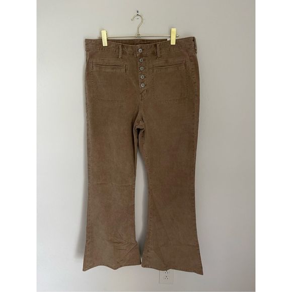 AMERICAN EAGLE Stretch Corduroy Super High-Waisted Plus Size Flare Pants Sz 18 - Picture 2 of 10